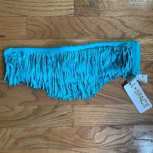 L*Space Fringe Bikini Top S NWT